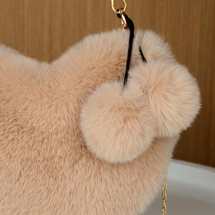 Sac Bandoulière Cœur en Peluche