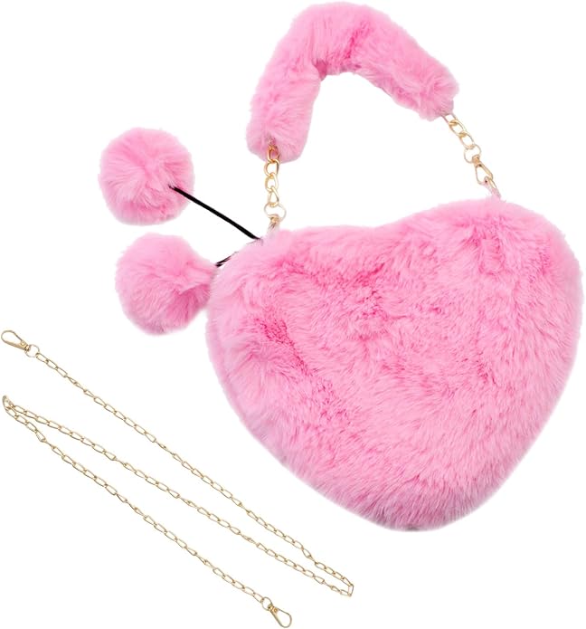 Sac Bandoulière Cœur en Peluche