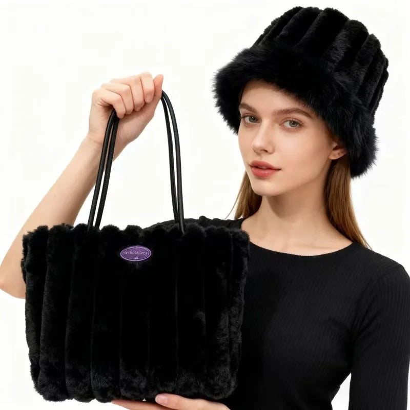 👜 Sac à Main en Peluche – Élégant, Tendance & Grande Capacité